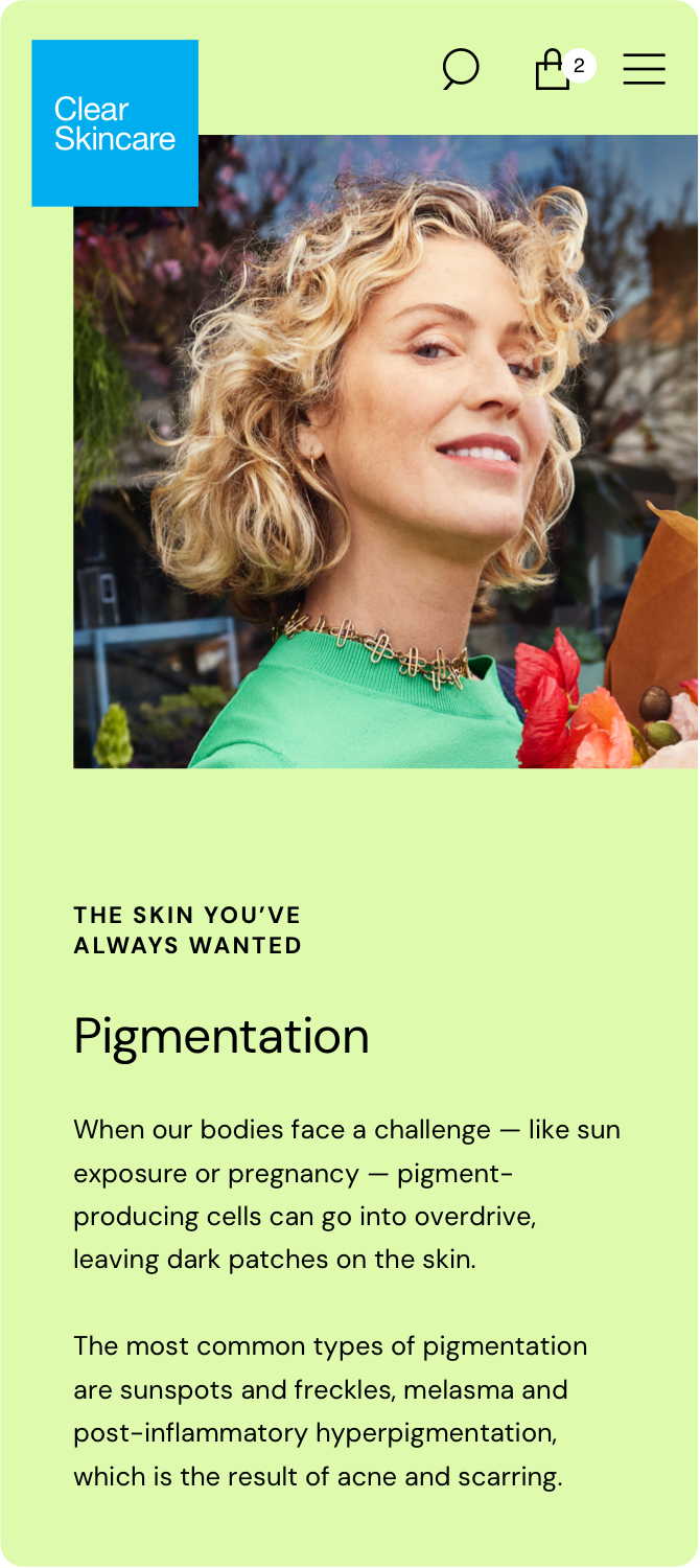 Clear Skincare pigmentation treatment ad