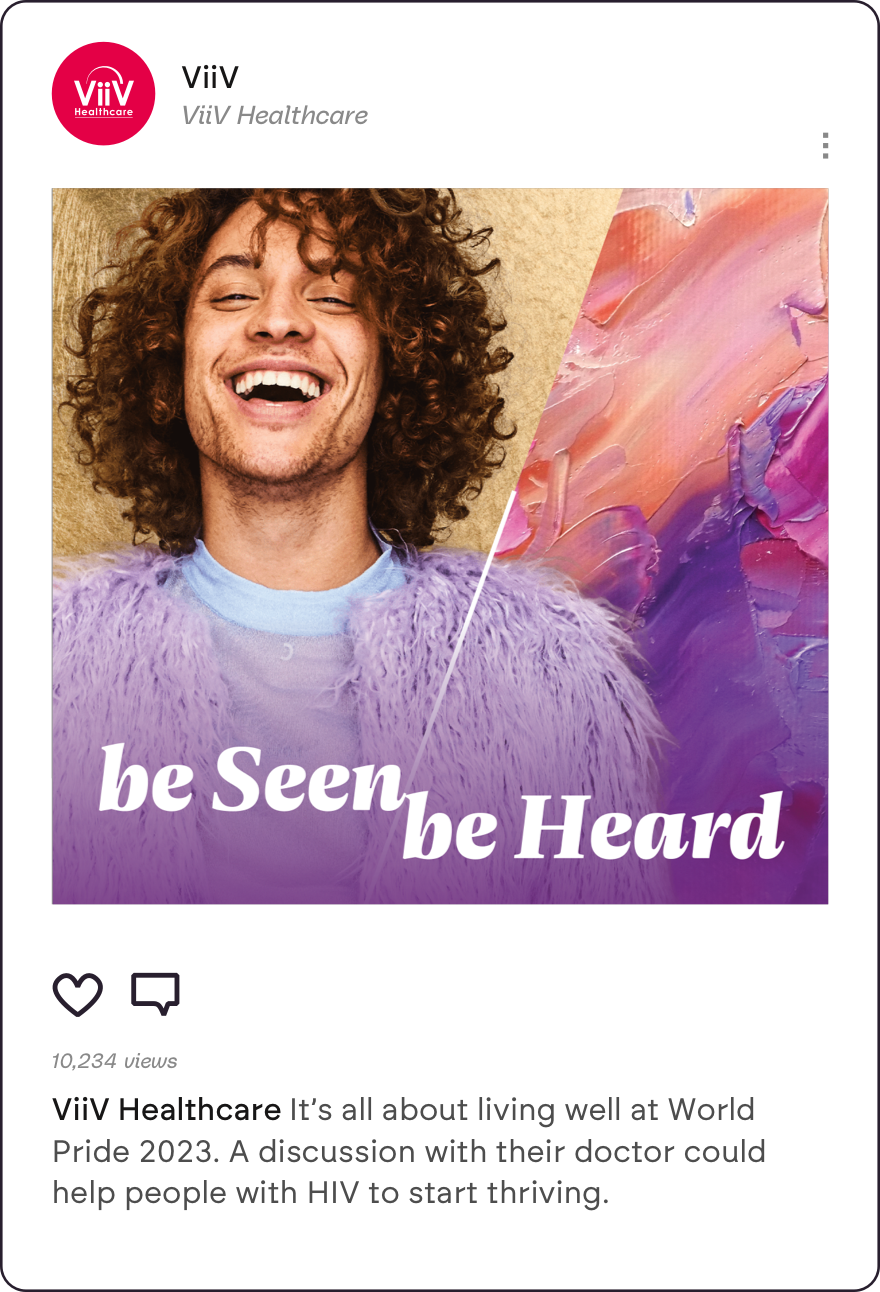 Smiling model in ViiV healthcare ad