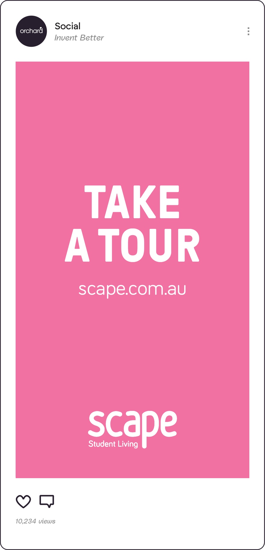 Scape student living 'Take a Tour' ad on social media